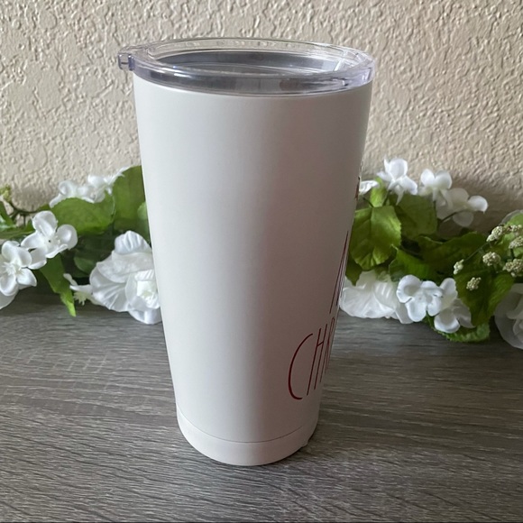 SOLD Rae Dunn Large 17 oz Merry Christmas Tumbler - Ivory Truck Tree - Picture 3 of 5